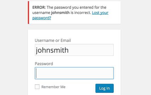 Incorrect password. Incorrect username or password.. Incorrect username or password. Войти на сайт. Password Error. Ошибки форм пароль Incorrect password.